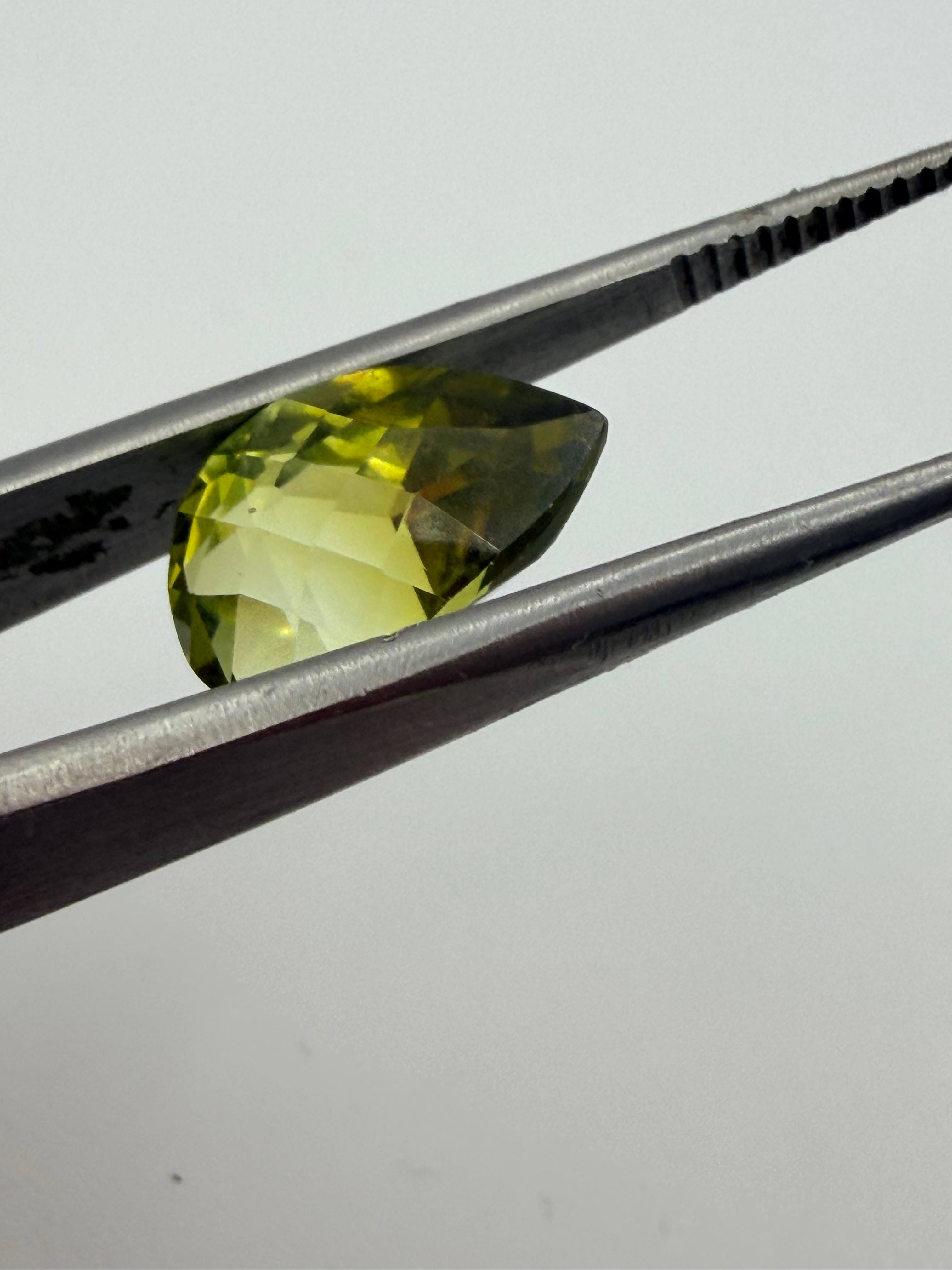 Yellow Tourmaline briolette drop 13x8.5.  4.18ct image 5