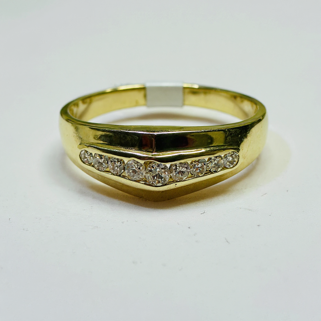 NEW 9ct Diamond and Gold Ring Size P 1/2 image 7