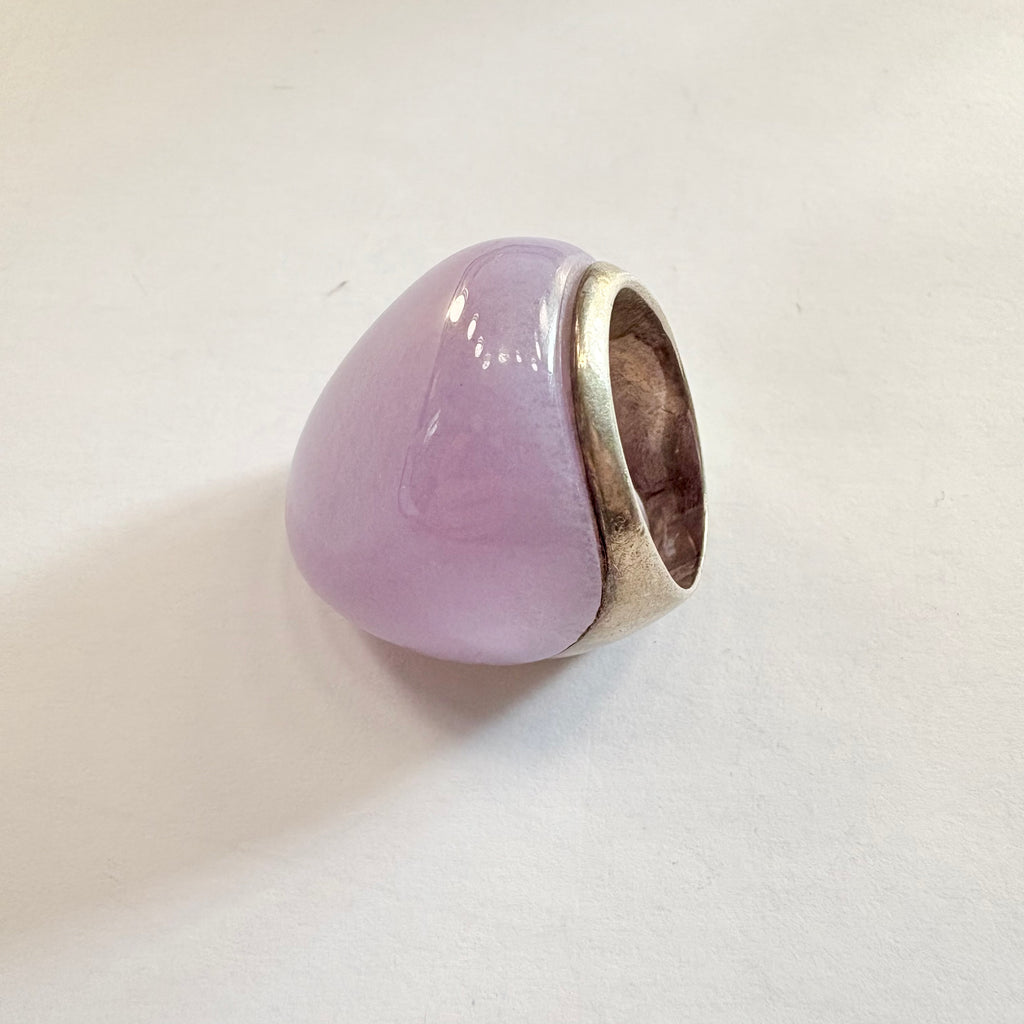 Sterling silver lavender jade Ring L image 1