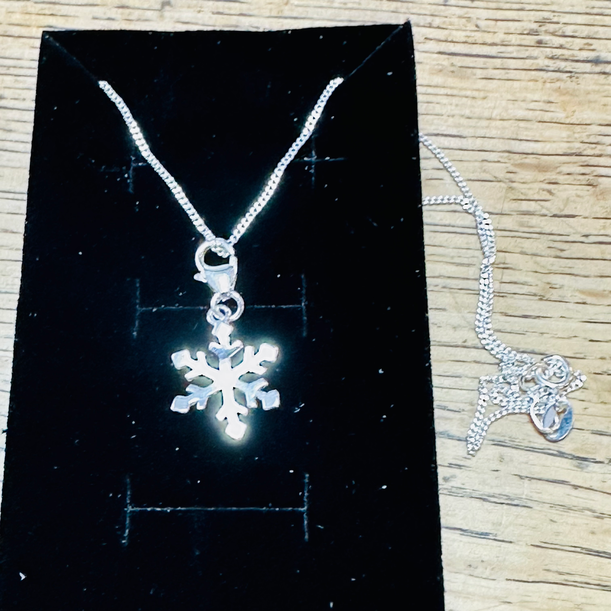 Sterking silver snowflake charm with 16 chain 925 image 3