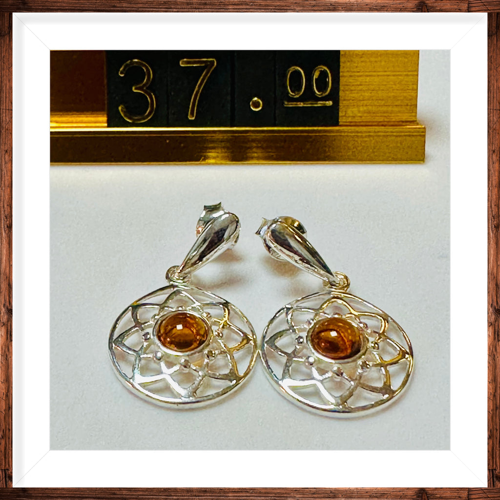Sterling silver amber earrings  image 0