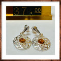 Sterling silver amber earrings  image 0
