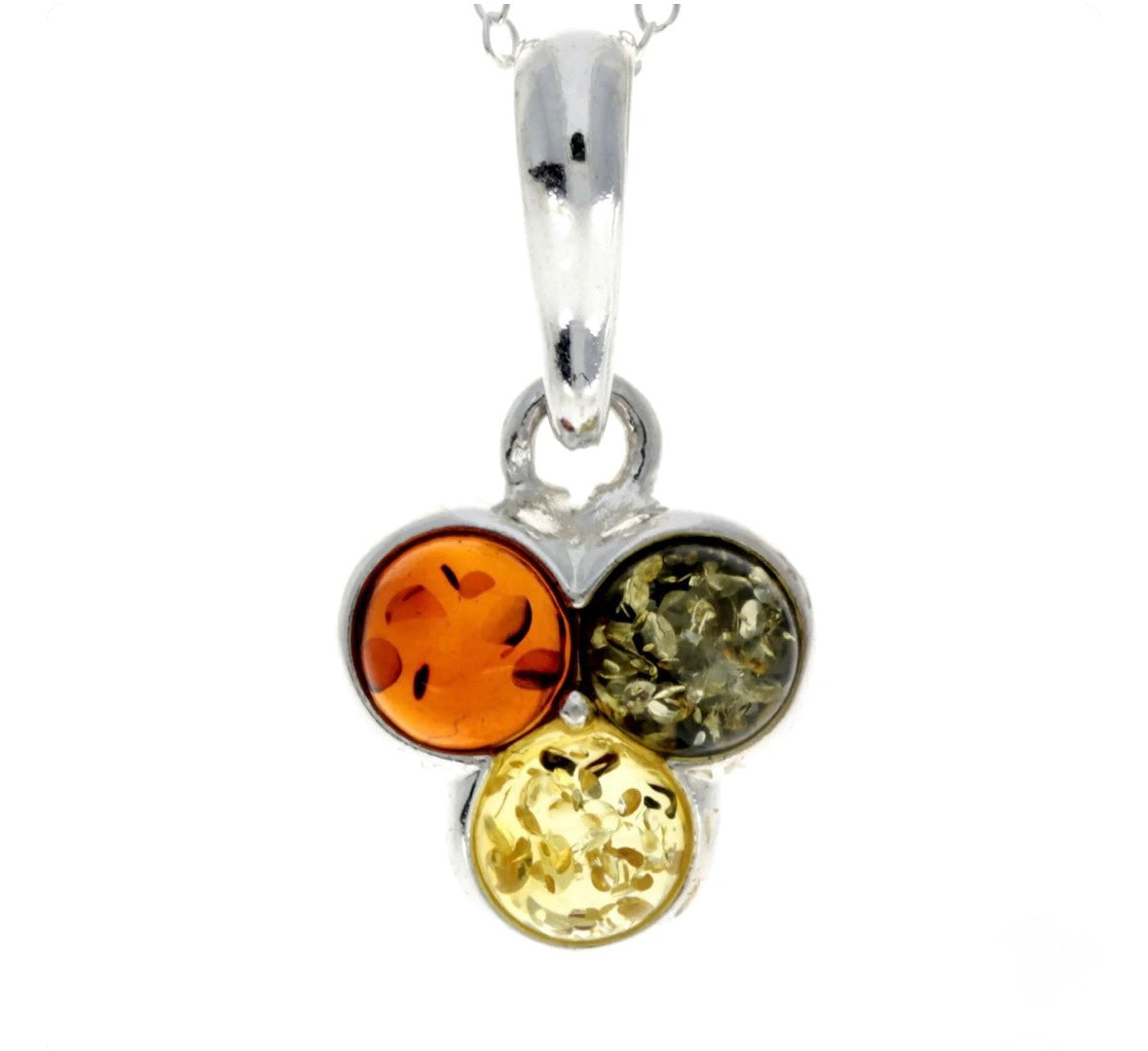  Genuine Baltic Amber Sterling 925 Silver Pendant  image 0