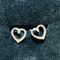 Sterling silver open heart studs 925 image 0