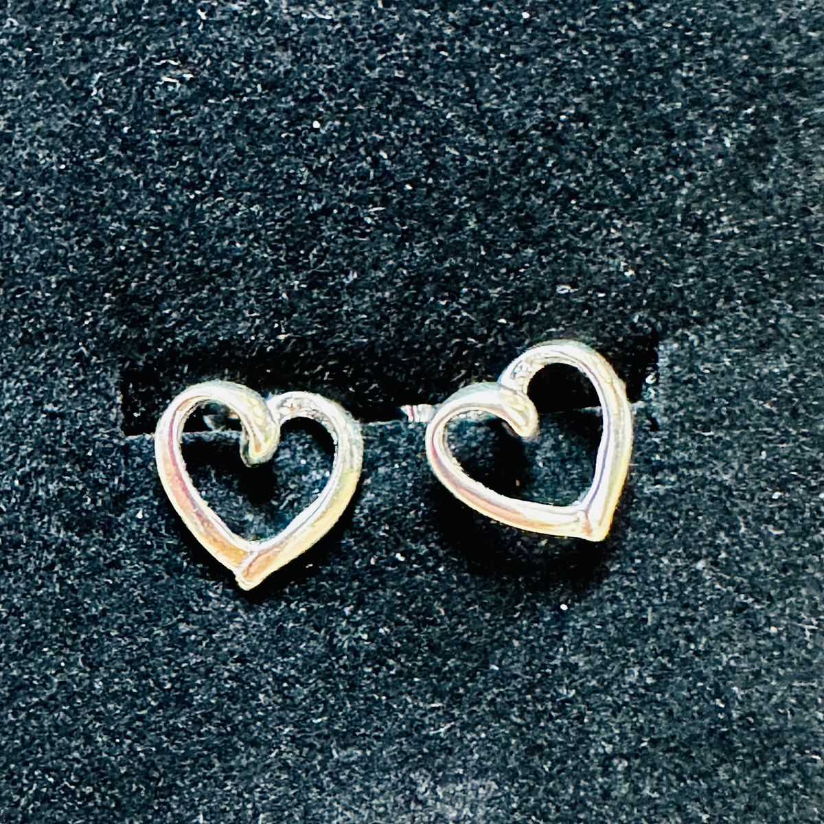Sterling silver open heart studs 925 image 0