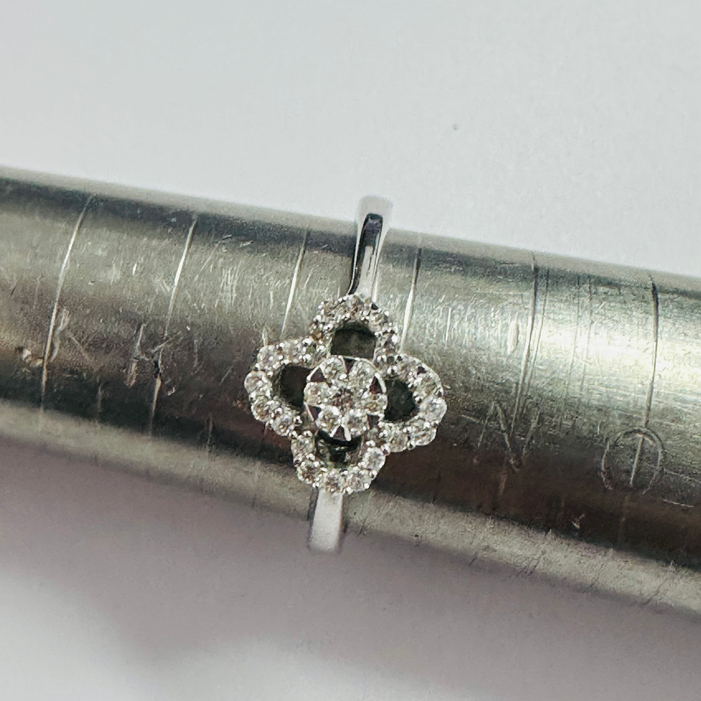 Diamond Ring Modern Design in 9ct White gold size M image 0