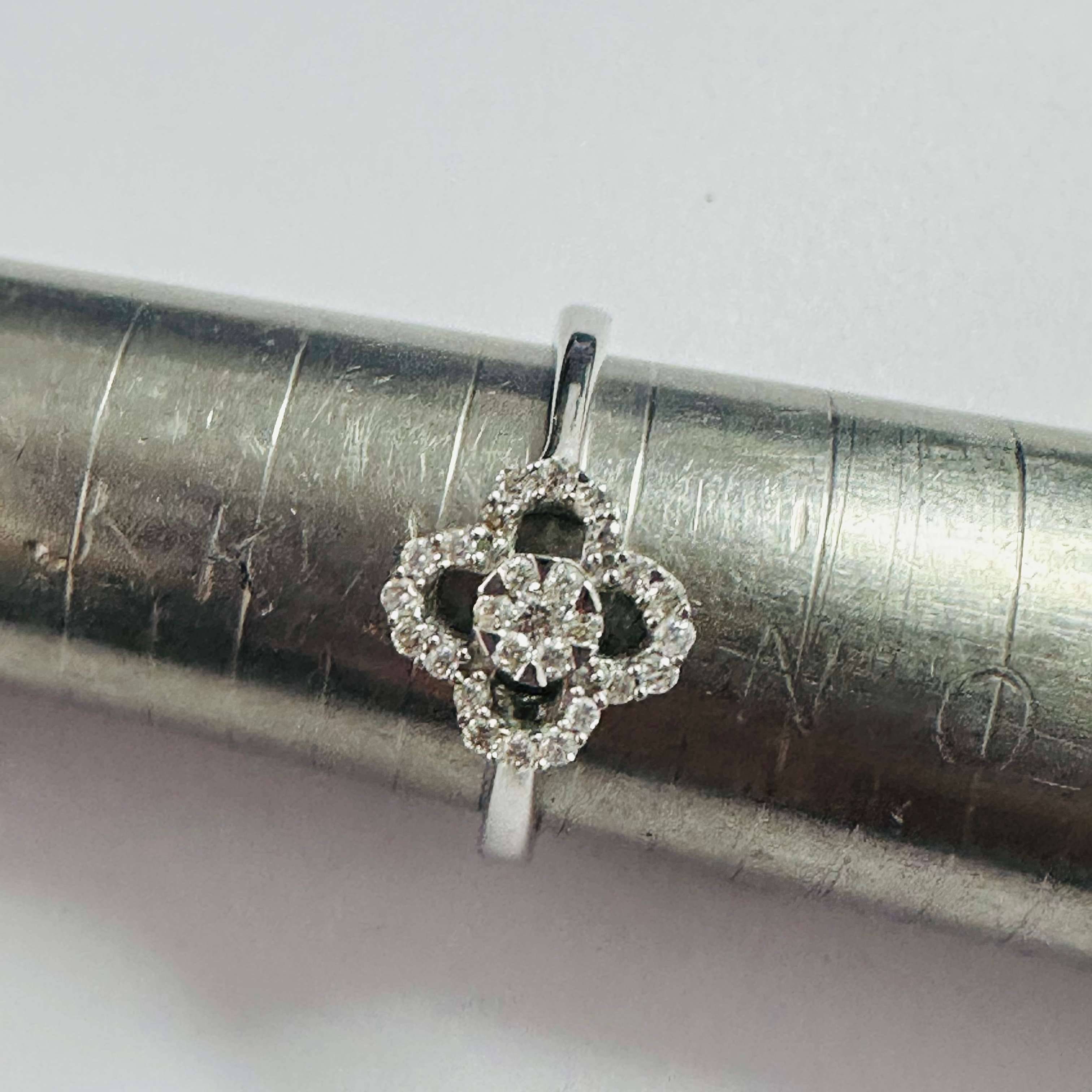 Diamond Ring Modern Design in 9ct White gold size M image 0