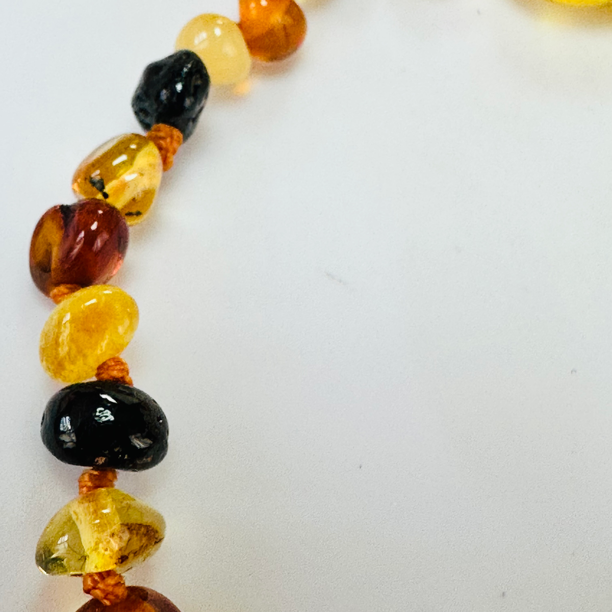 New Amber multi coloured knotted bracelet 8 inch image 6