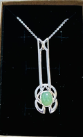 Sterling silver with Aventurine 18inch chain 925 image 0