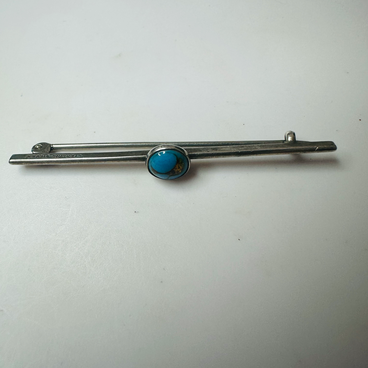 Sterling silver Brooch With turquise glass poss Bernard Ingatstone image 1
