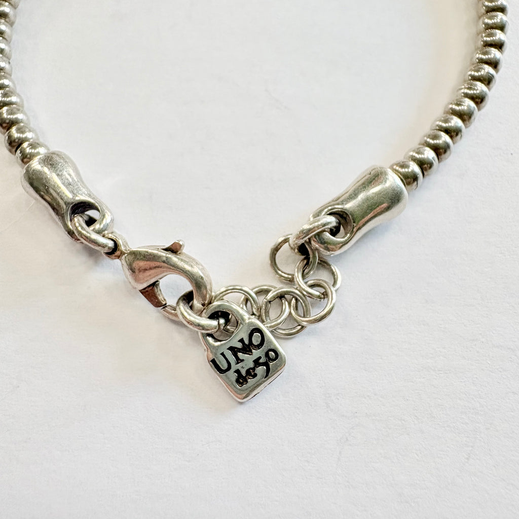 Designer UNO de 50 silver beaded bracelet  image 1