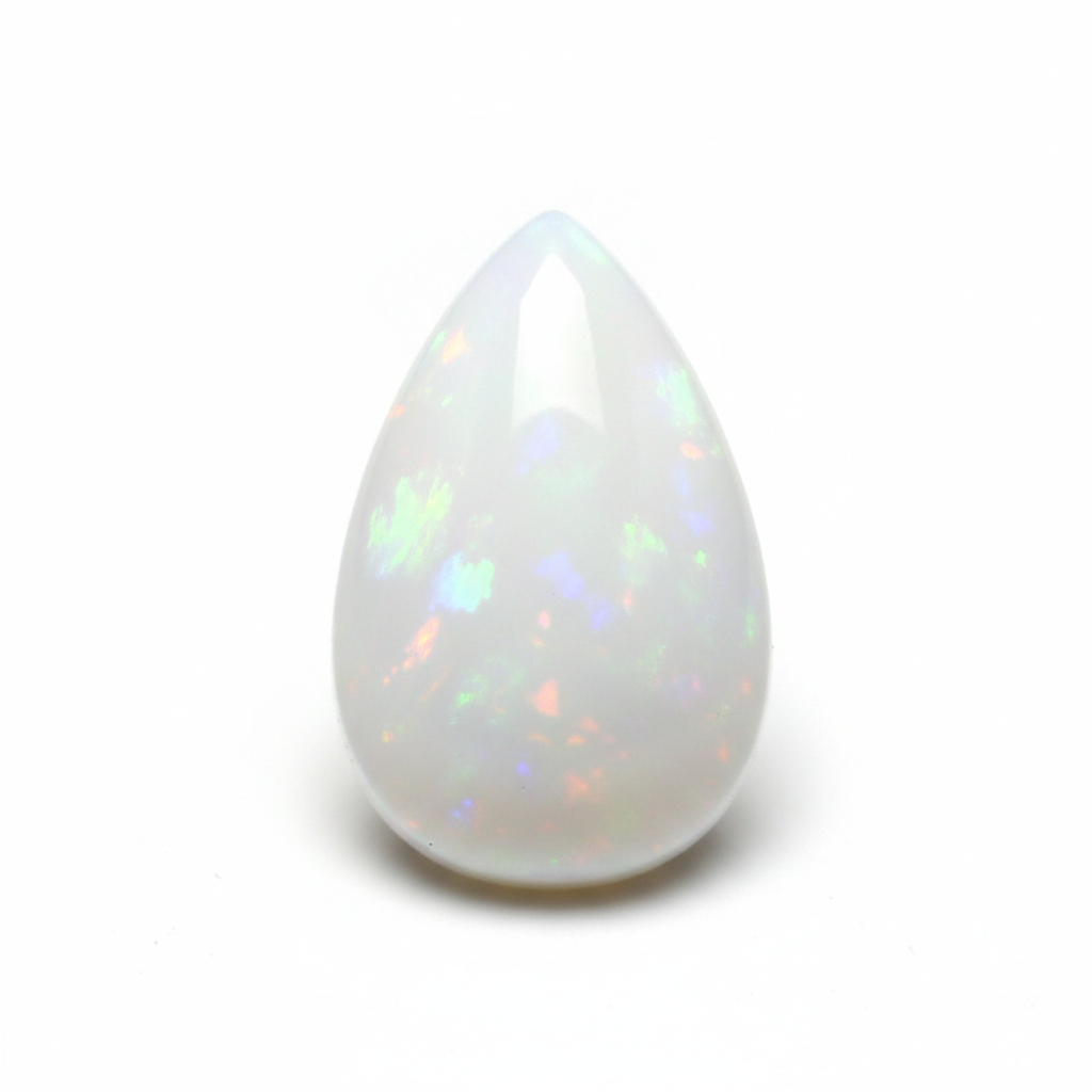 Natural White Opal Pear Cabochon gemstone