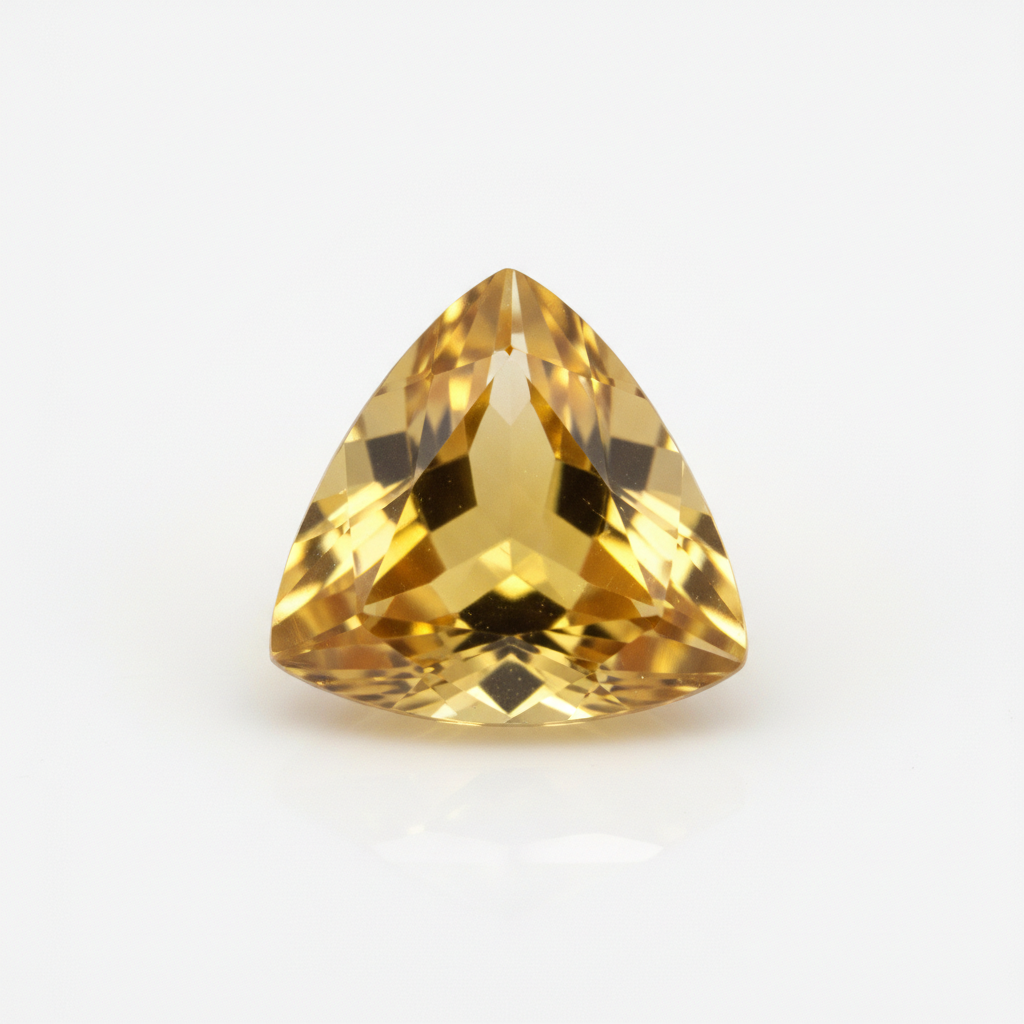 Natural Citrine Trillion golden yellow gemstone
