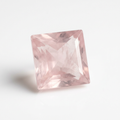Illustrative 5mm square rose quartz gemstone on a white background