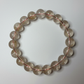 Rutilated Quartz beaded bracelet 10mm clear quartz with red golden rutile needle inclusions