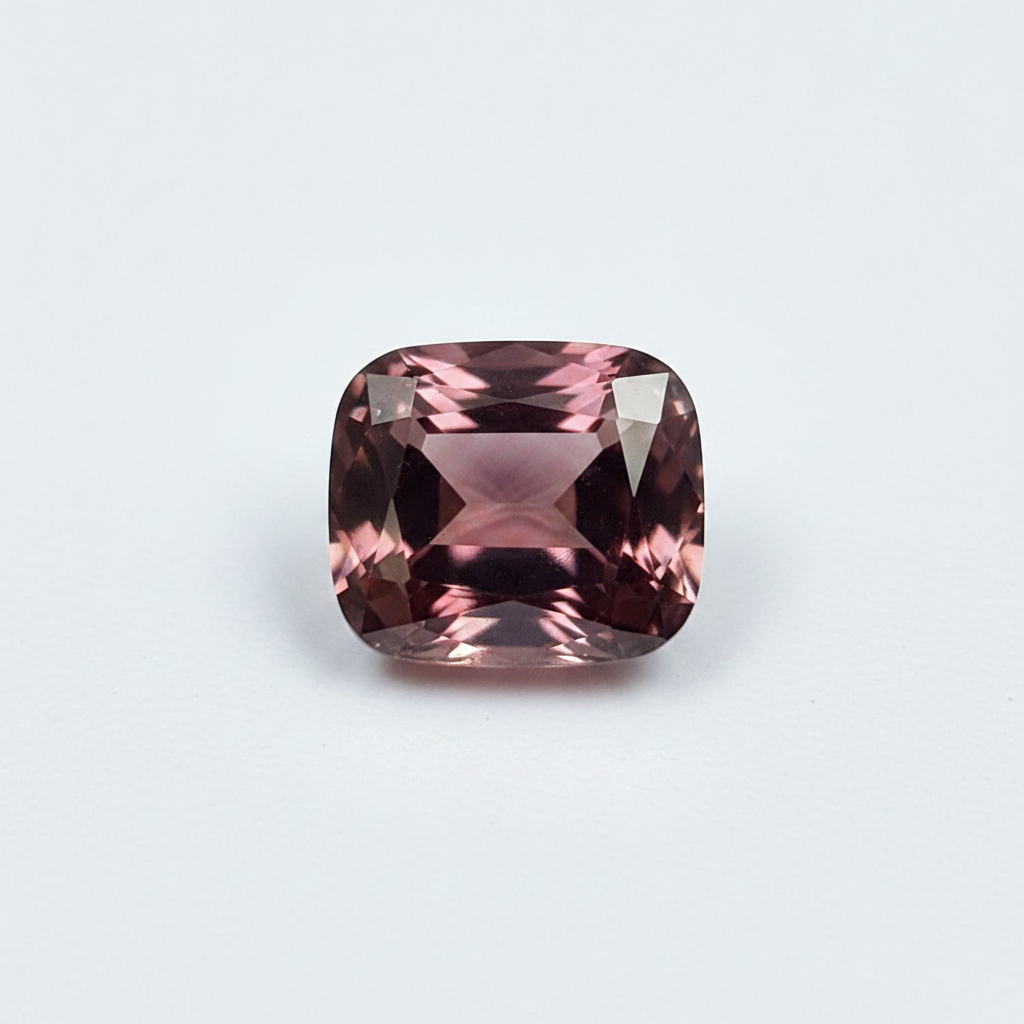 Natural Mahogany Rose Spinel Cushion Cut 6.8x5.8mm 1.48ct