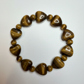 Tiger's Eye heart bead bracelet 10mm overhead view
