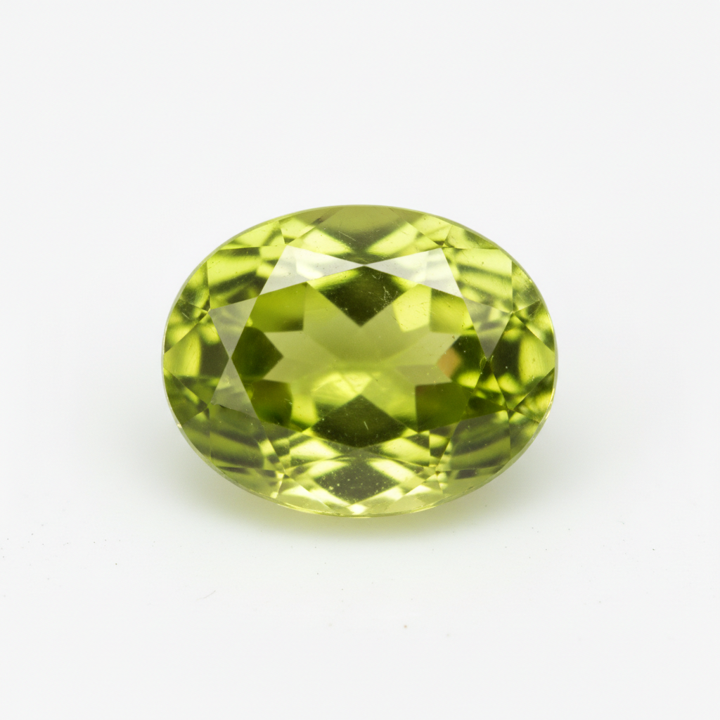 Natural peridot oval gemstone 6x4mm