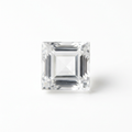 AI-generated illustration of a square white topaz gemstone, not the actual stone
