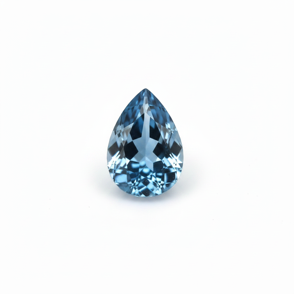 Natural Swiss Blue Topaz Pear 4x4mm gemstone