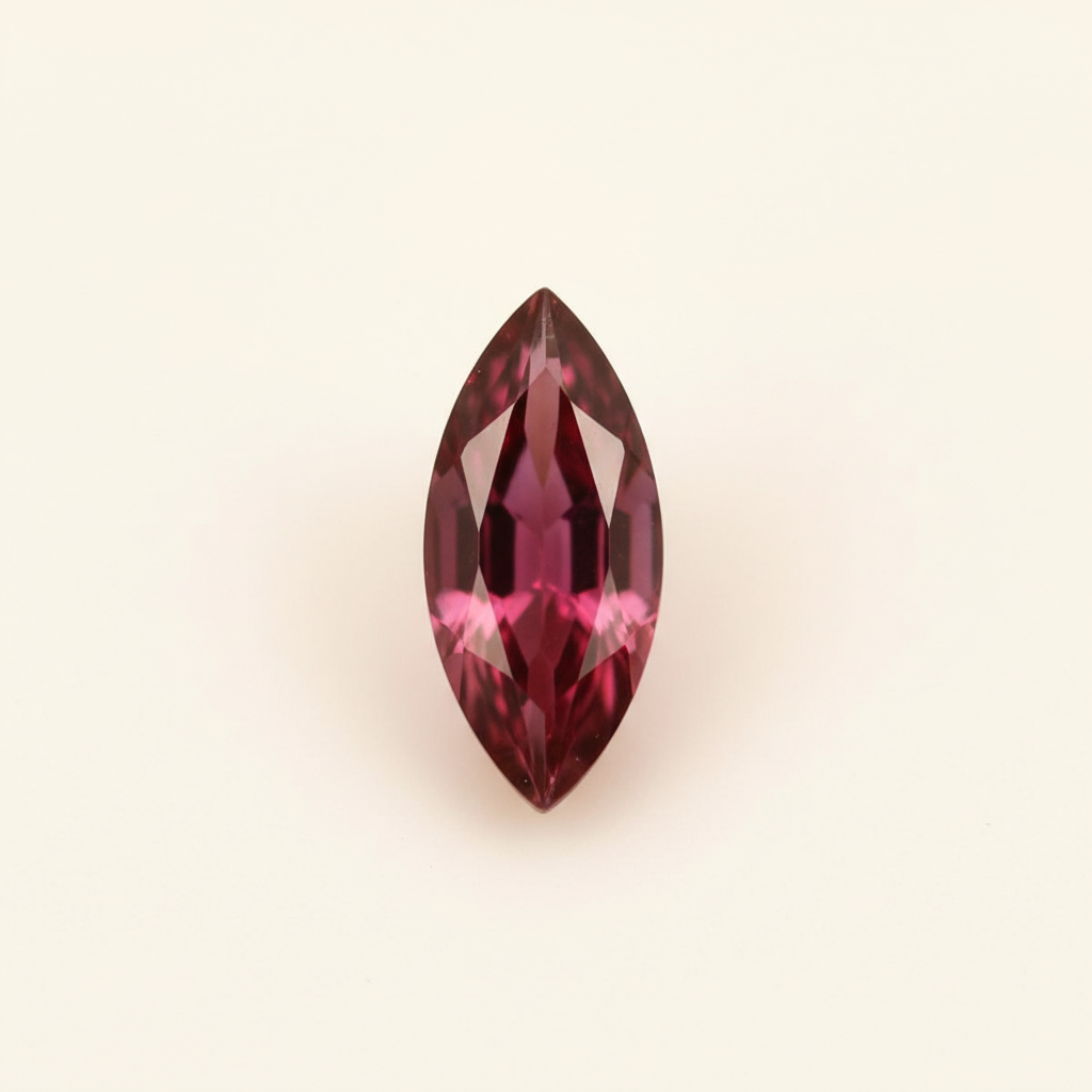 Polished 6x3mm marquise rhodolite garnet gemstone