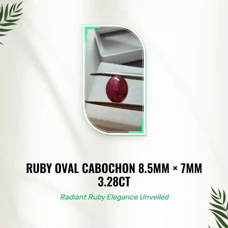 Ruby Oval Cabochon 8.5mm &times; 7mm 3.28ct by@Outfy