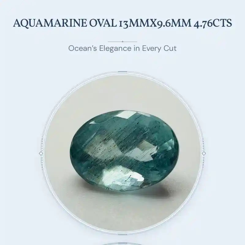 AQUAMARINE OVAL 13MMX9.6MM 4.76CTS by@Outfy