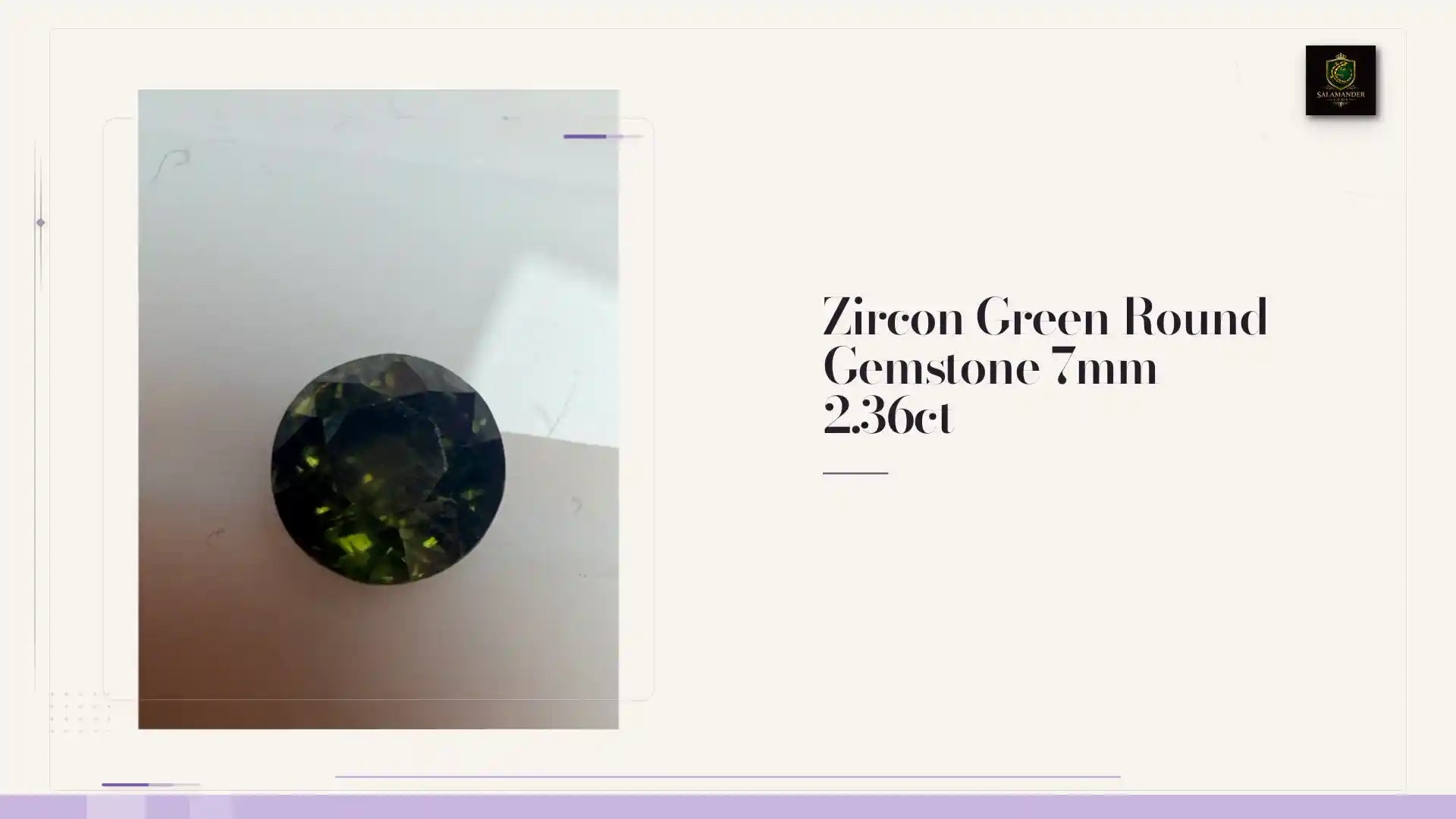 Zircon Green Round Gemstone 7mm 2.36ct by@Outfy