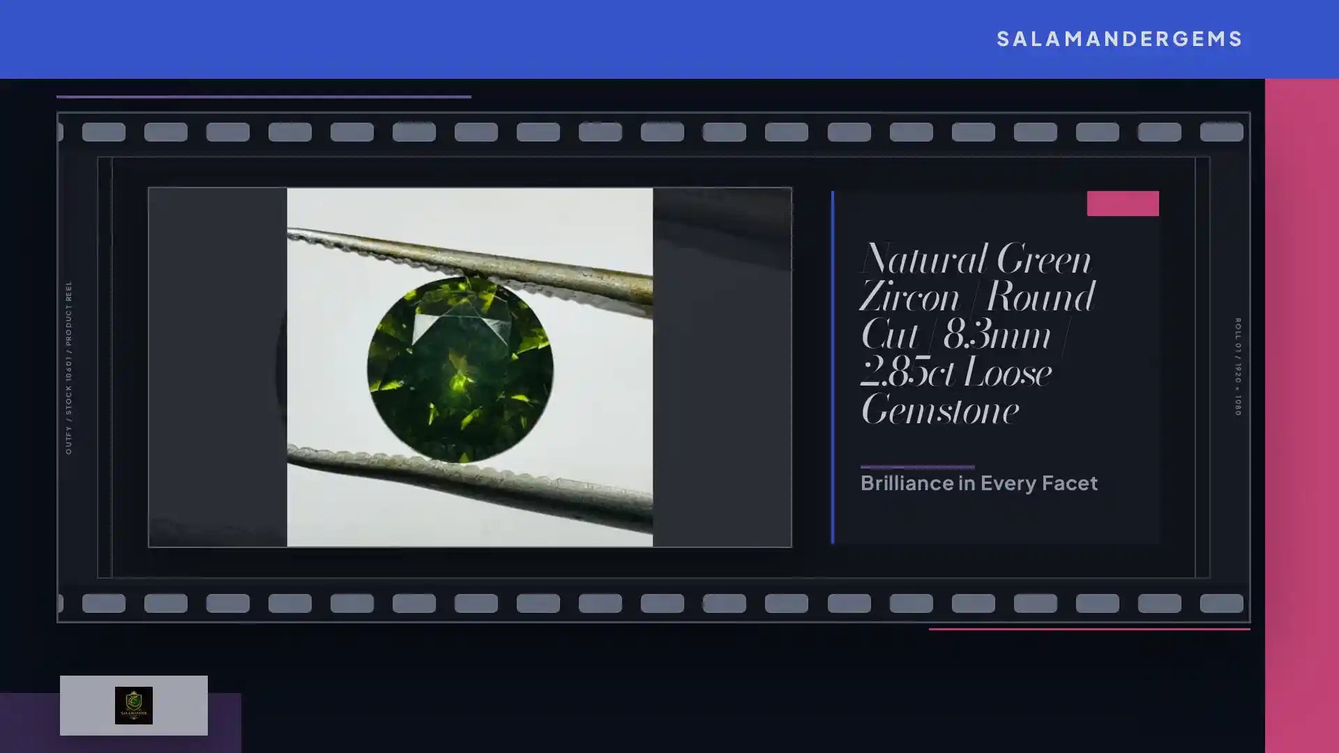 Natural Green Zircon | Round Cut | 8.3mm | 2.85ct Loose Gemstone by@Outfy