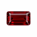 Pyrope garnet baguette 6x4mm with round corners on white background