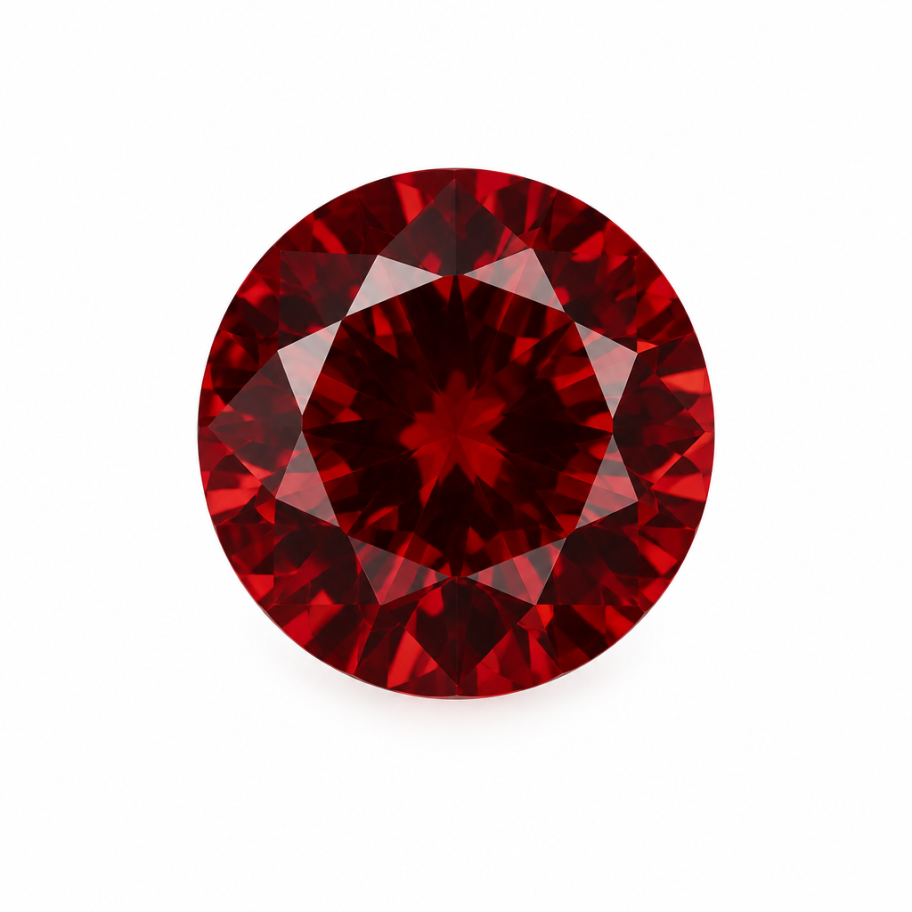 Pyrope garnet round 6mm on white background